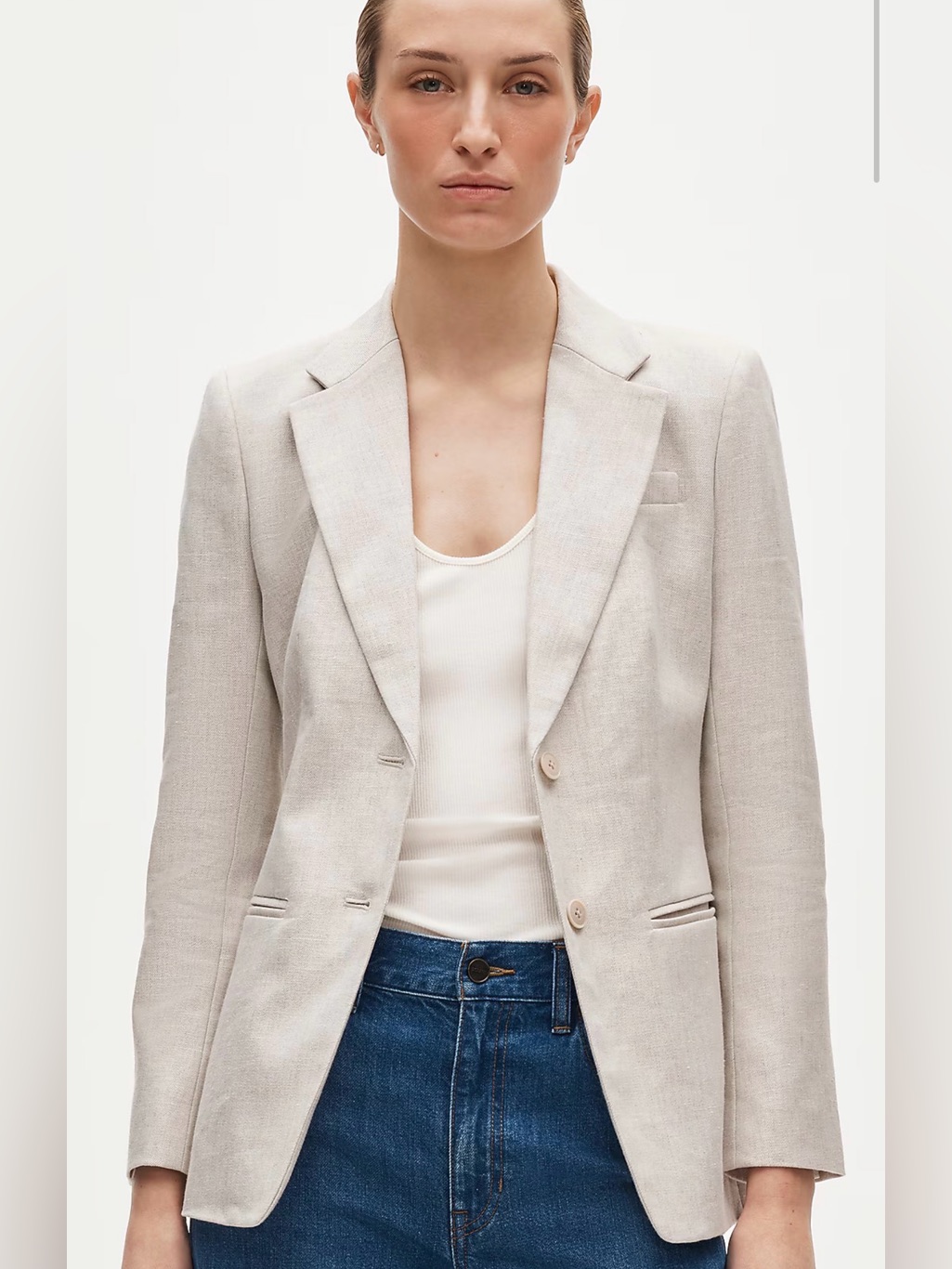 J Crew 0 Petite Margeaux Blazer In Stretch Linen Blend Cs639